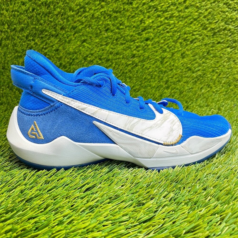 Nike Zoom Freak 2 SE Boys Size 6.5Y Blue White Running Basketball Shoes Sneakers